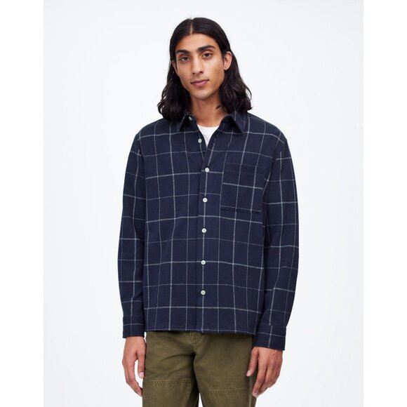 NWT Men's - Madewell The Devoe Blue Checkered Button Down Shirt, Size XS - Picture 1 of 10
